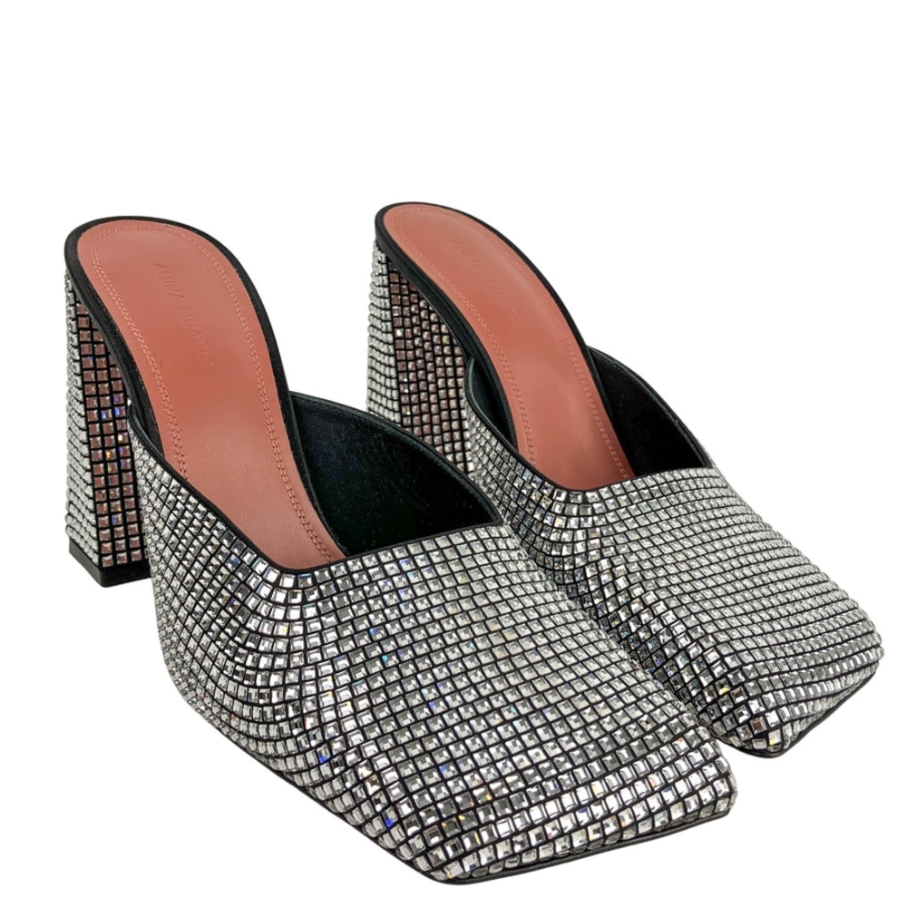 Amina Muaddi Charlotte Crystal Embellished Mules - Picture 6 of 6
